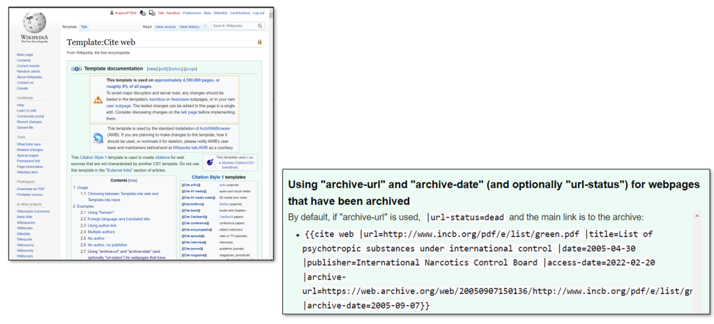 Os artigos da Wikipedia referenciam páginas externas com importante informação complementar que entretanto ficou indisponível.