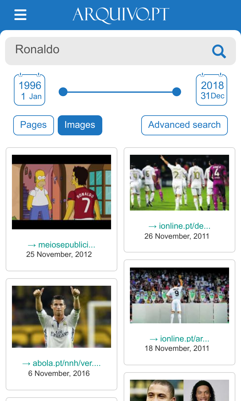 Image search of Ronaldo